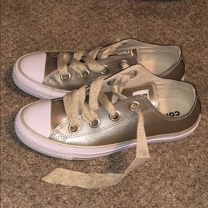 Gold Converse w/ ribbon laces